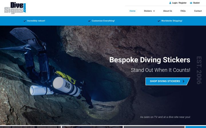 Screenshot of divesigns.com
