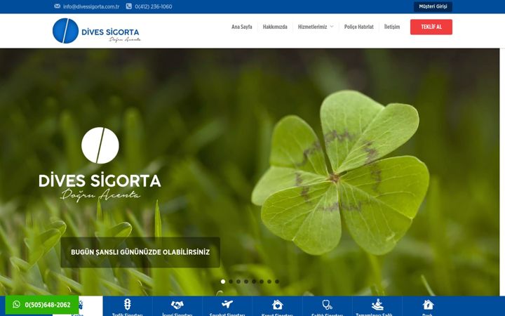 Екранна снимка на divessigorta.com.tr