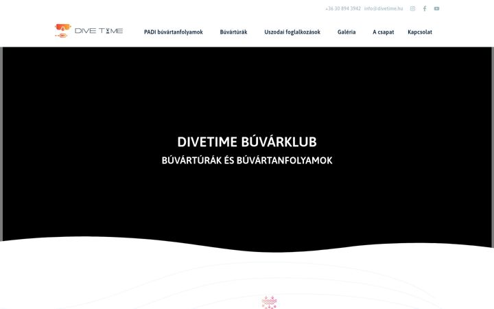 Screenshot of divetime.hu
