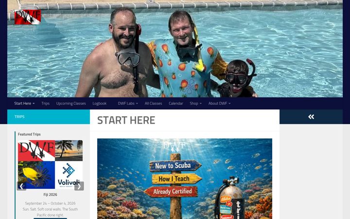 Screenshot of divewithfrank.com