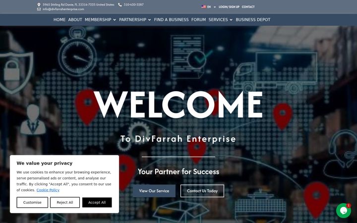 Screenshot of divfarrahenterprise.com