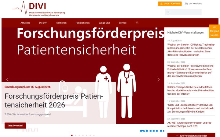 Screenshot of divi.de