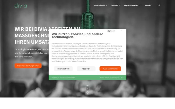 Skärmbild av divia.de