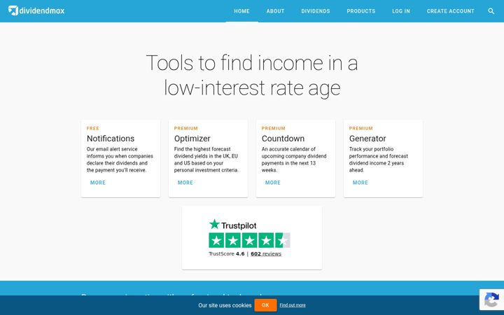 Ekrānuzņēmums no dividendmax.com