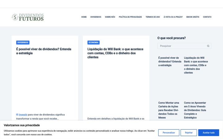 Ekrano kopija dividendosfuturos.com.br