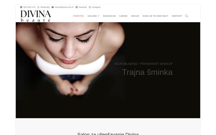 Screenshot of divina.com.hr