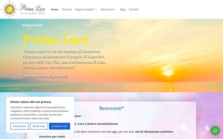 Screenshot of divinazioneprimaluce.it