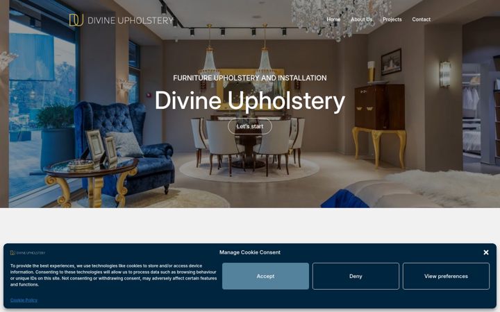 Screenshot di divine-upholstery.co.uk