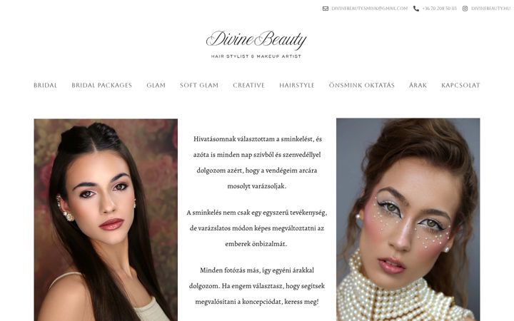 Screenshot of divinebeauty.hu