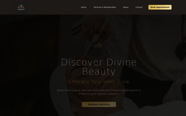 Screenshot of divinebeautybynita.com