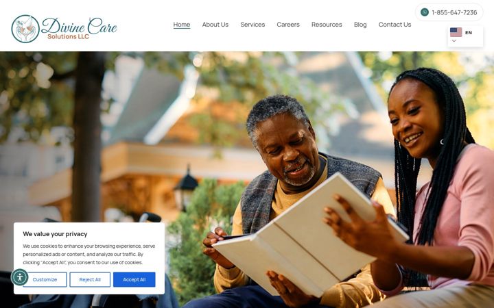 Screenshot of divinecare-solution.com