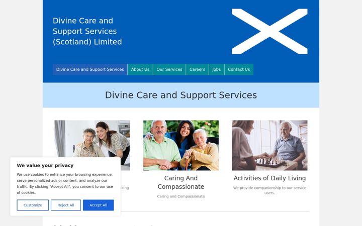 Screenshot di divinecaresupportscotland.co.uk