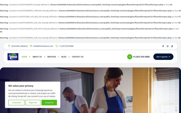 Screenshot of divinecleanco.com