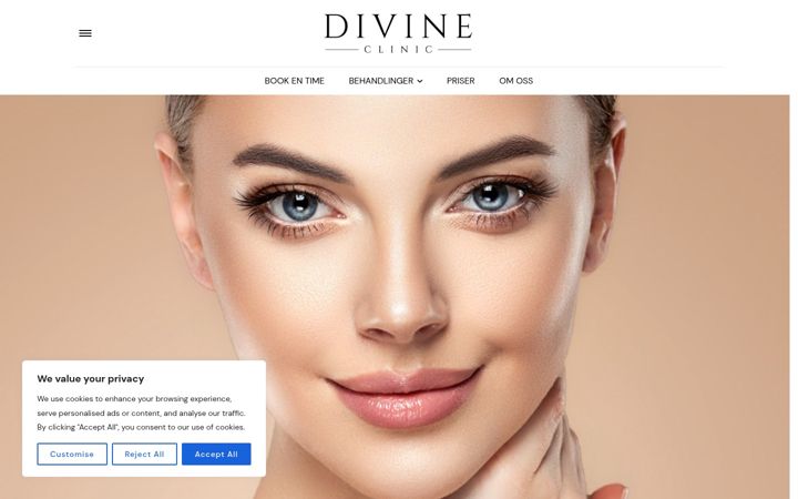 Екранна снимка на divineclinic.no
