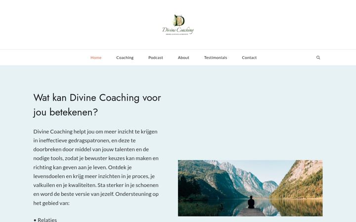 Snimka zaslona za divinecoaching.nl
