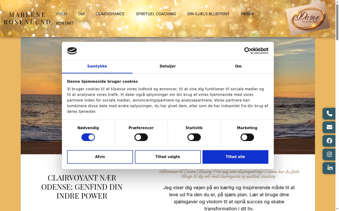 Captura de ecrã do banner de consentimento apresentado antes de qualquer interação