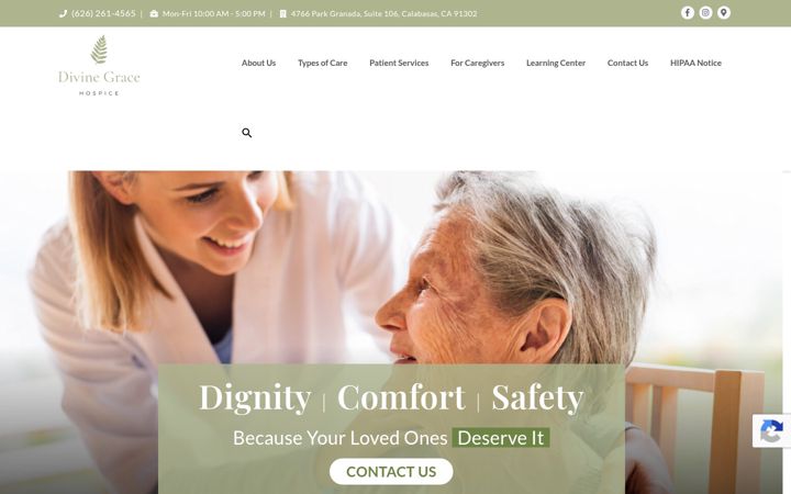 Screenshot of divinegracehospice.com