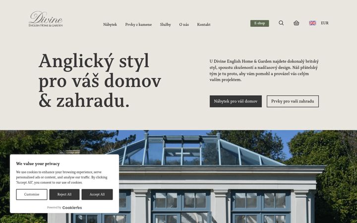 Snímek obrazovky divinehome.cz