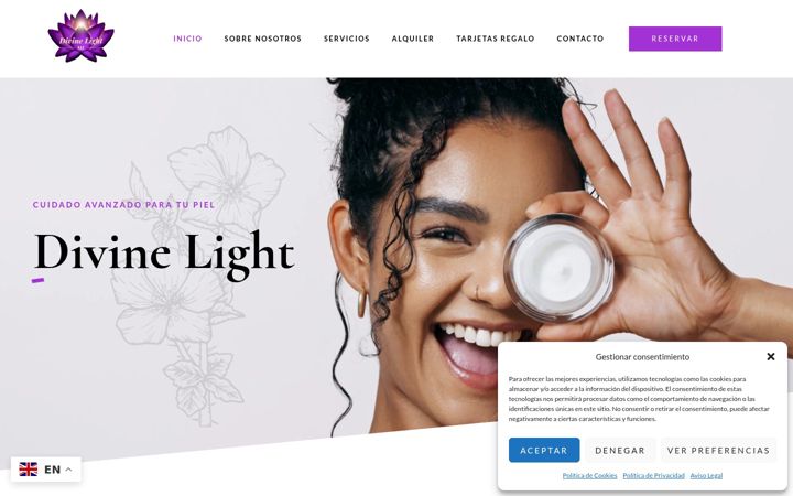 Ekrānuzņēmums no divinelight-ml.es