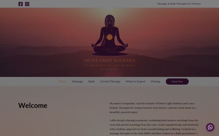 Screenshot of divinelightholistics.com