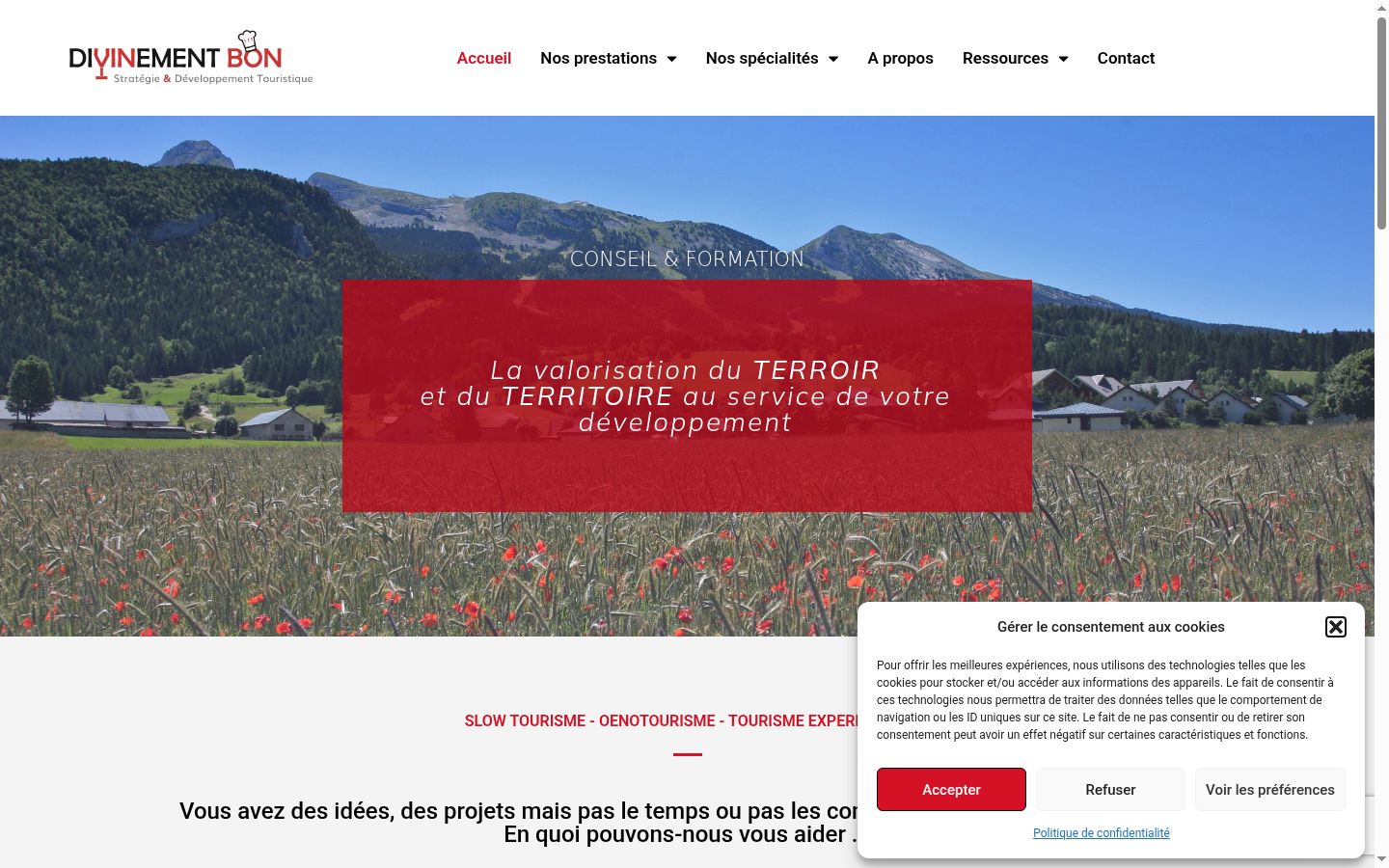 Screenshot del banner di consenso mostrato prima di qualsiasi interazione