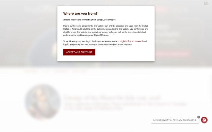 Screenshot ta' divineoffice.org