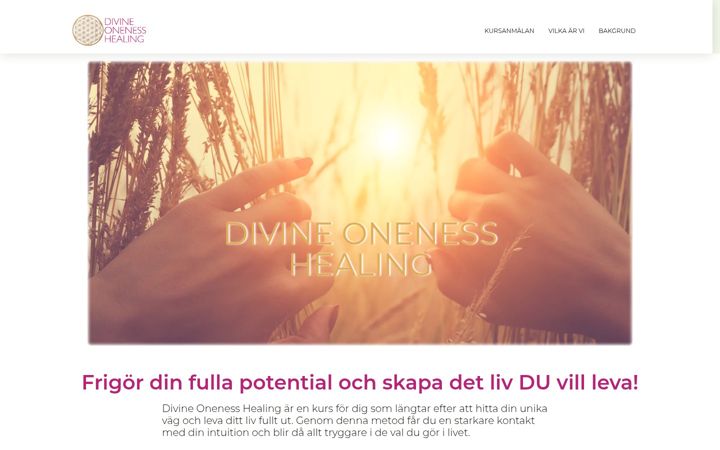 Captura de ecrã de divineonenesshealing.se
