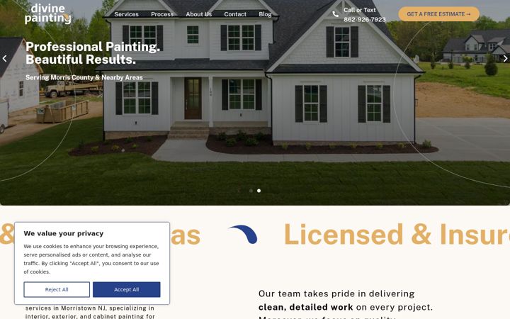 Screenshot of divinepaintingnj.com