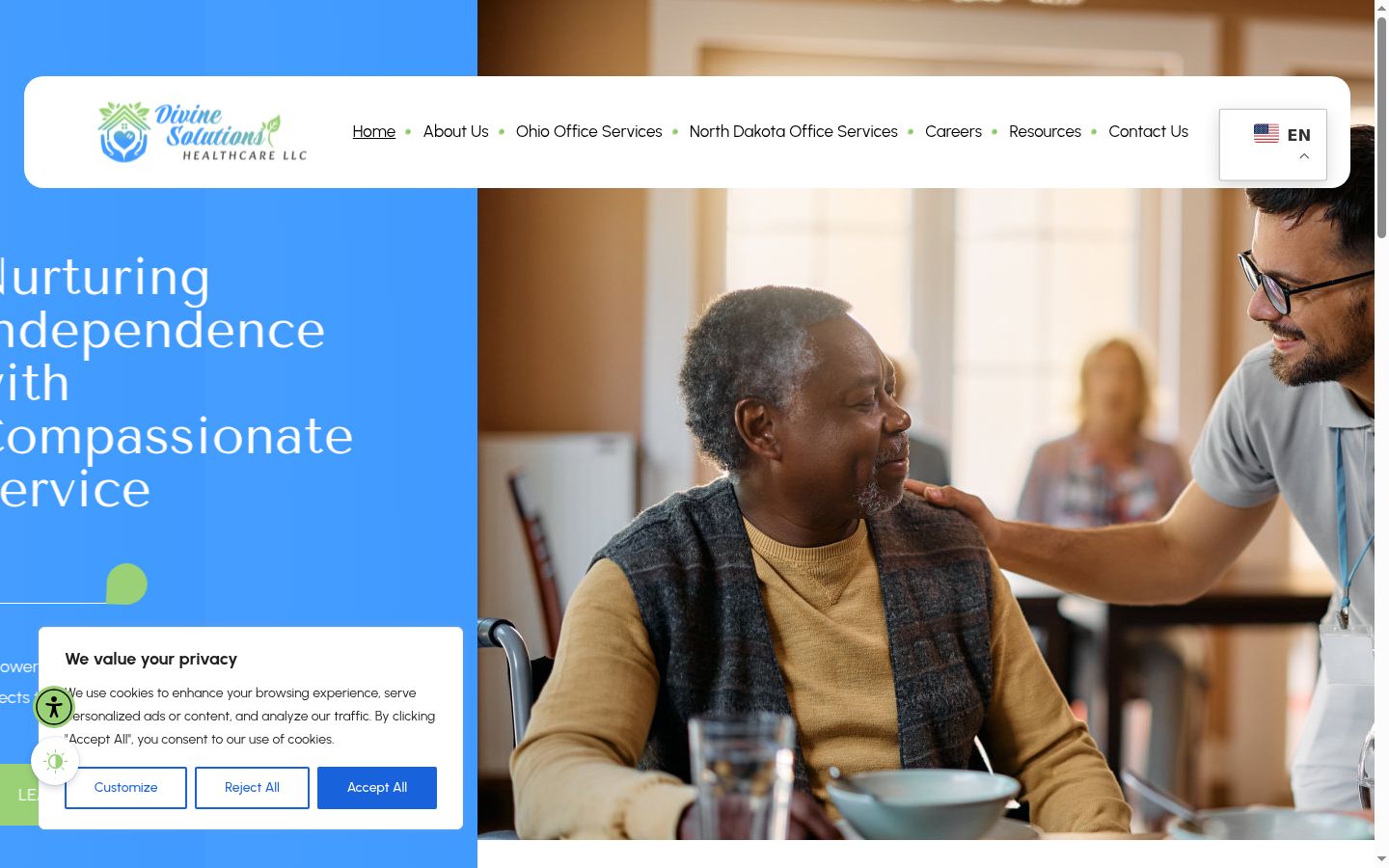 Screenshot del banner di consenso mostrato prima di qualsiasi interazione