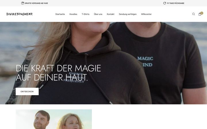Screenshot of divinesoulwear.de