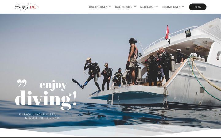 Screenshot of diving.de