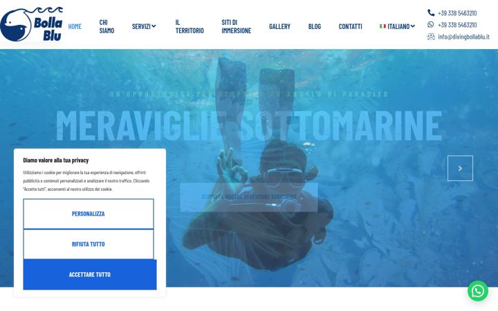 Screenshot ta' divingbollablu.it