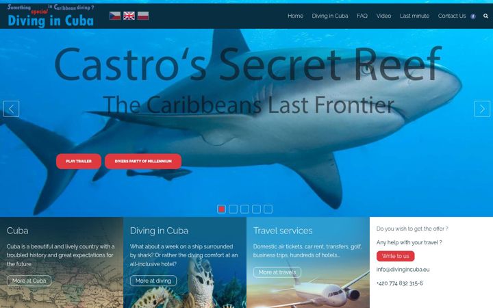 Screenshot of divingincuba.eu