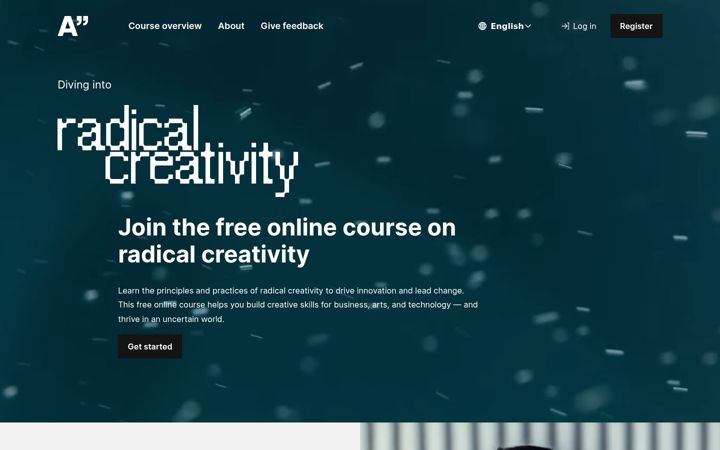 Screenshot di divingintoradicalcreativity.aalto.fi