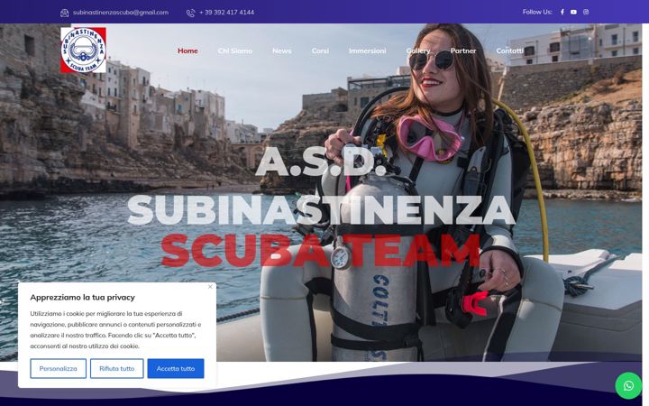 Skærmbillede af divingsubinastinenza.it
