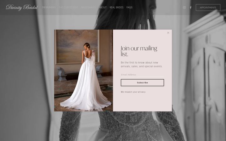 Zrzut ekranu divinitybridal.co.uk