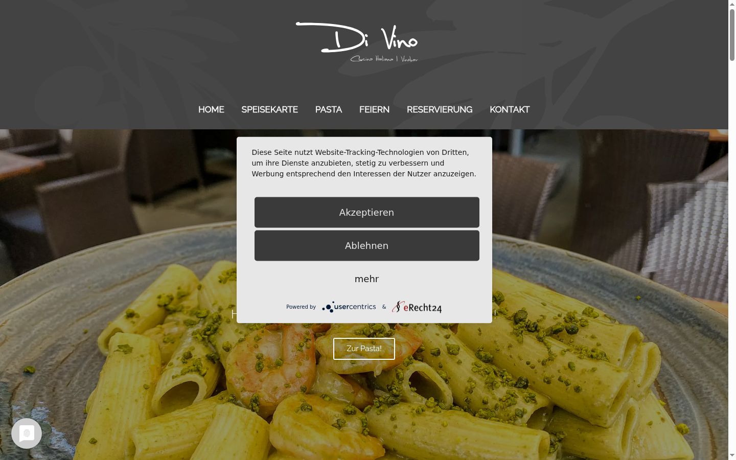 Screenshot of the consent banner shown before any interaction