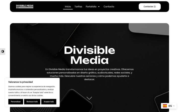 Snímek obrazovky divisiblemedia.es
