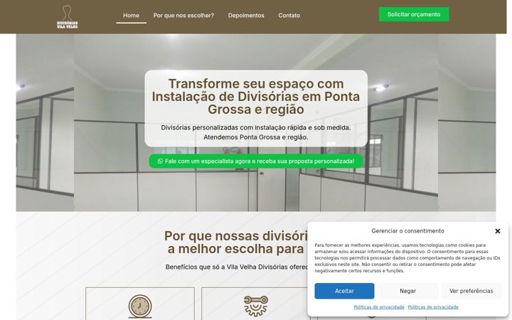 Skjermbilde av divisoriasvilavelha.com.br