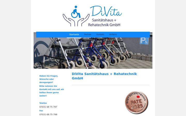 Screenshot of divita-sanitaetshaus.de