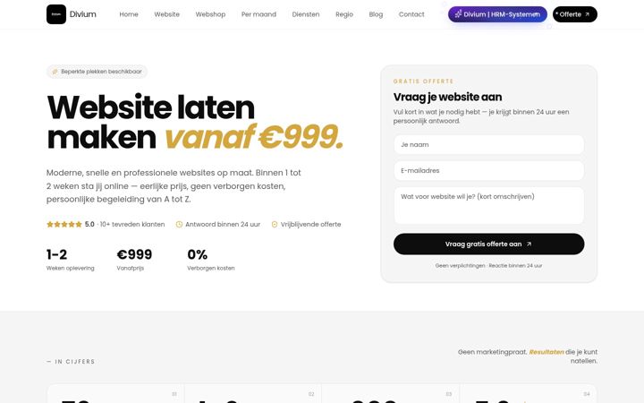 Snimka zaslona za divium.nl