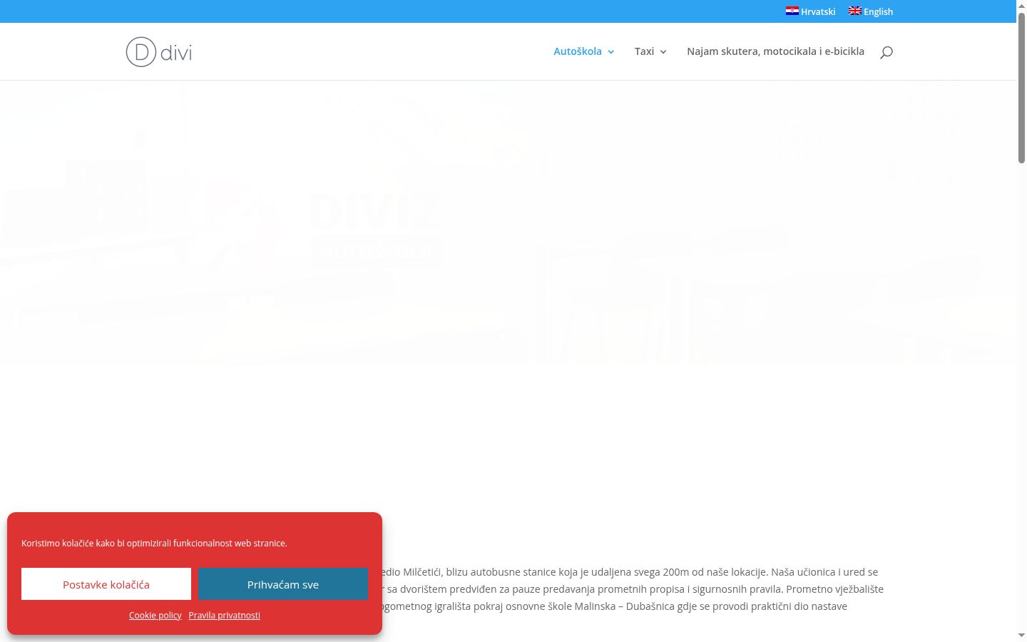 Captura de ecrã do banner de consentimento apresentado antes de qualquer interação