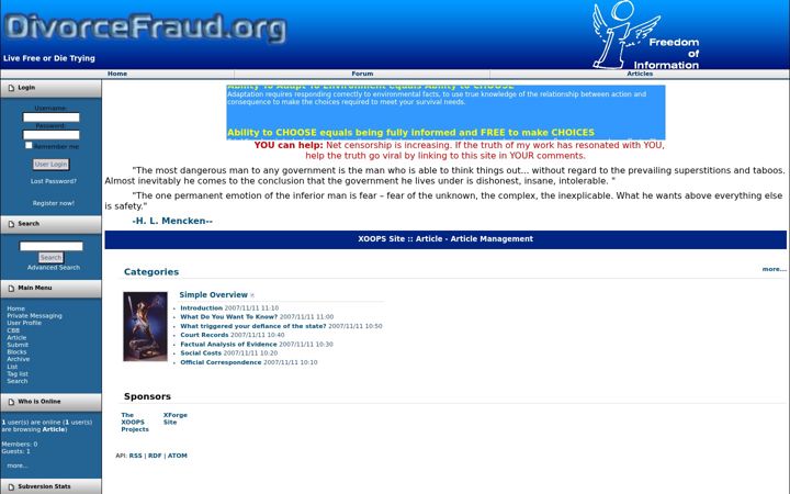 Screenshot of divorcefraud.org