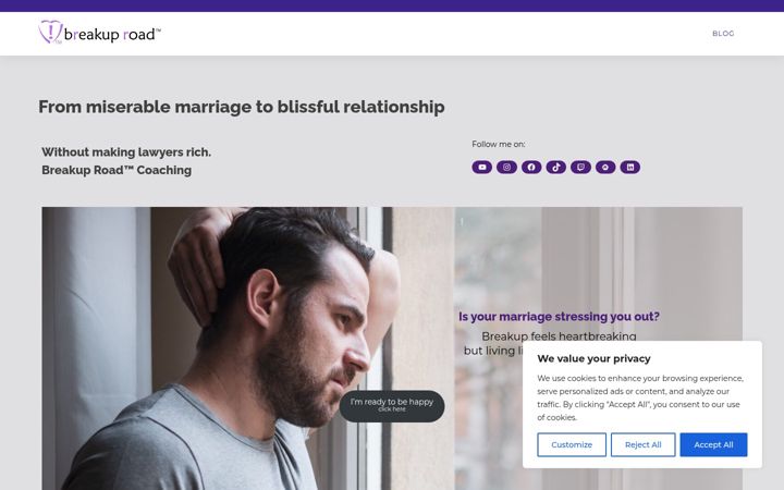 Screenshot of divorceroad.com