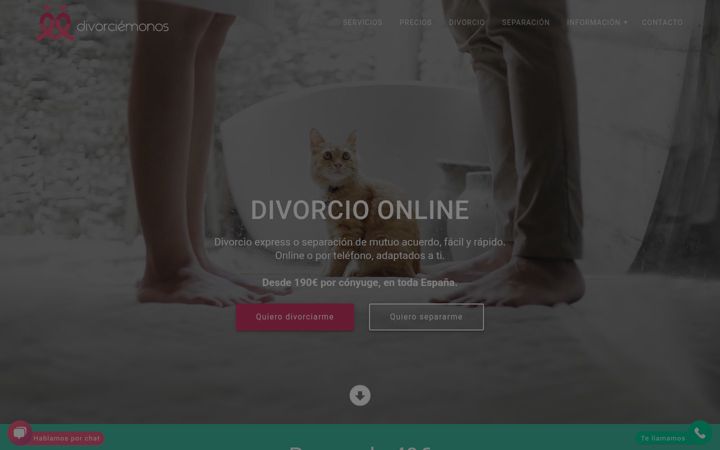 Snímek obrazovky divorciemonos.es