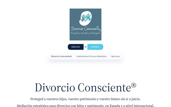 Snímek obrazovky divorcioconsciente.es