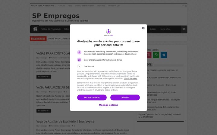 Képernyőkép: divulgajobs.com.br