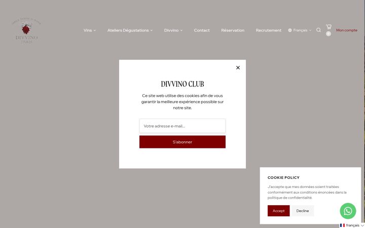 Screenshot of divvino.com