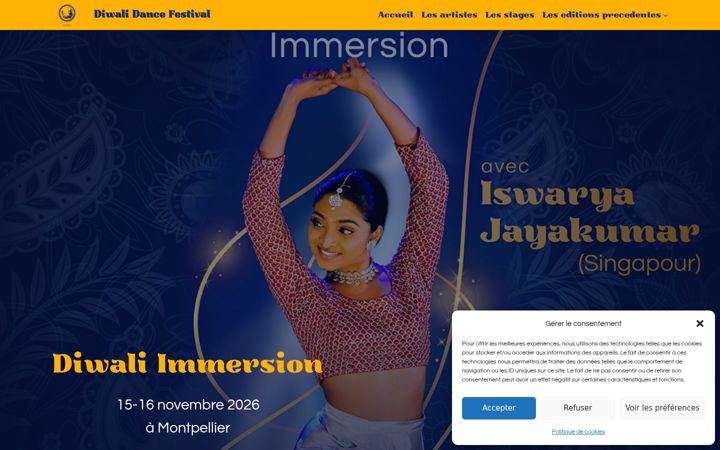 Screenshot of diwalidancefestival.com