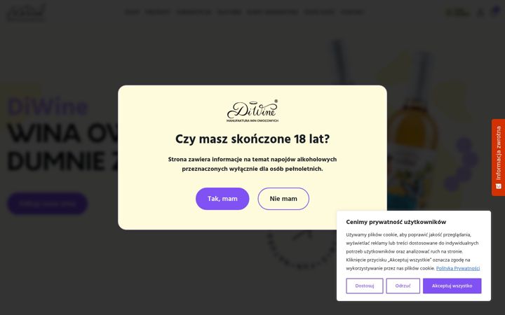 Screenshot of diwine.pl